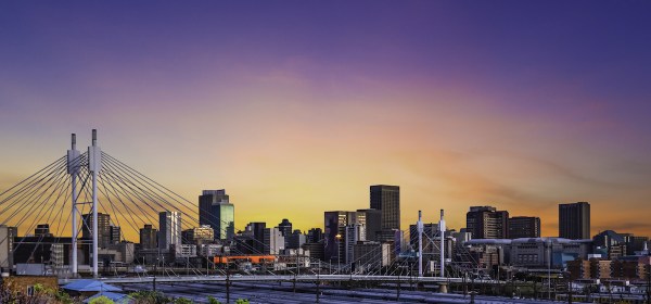 Nelson Mandela Bridge over Johannesburg Park Station in Gauteng South Africa